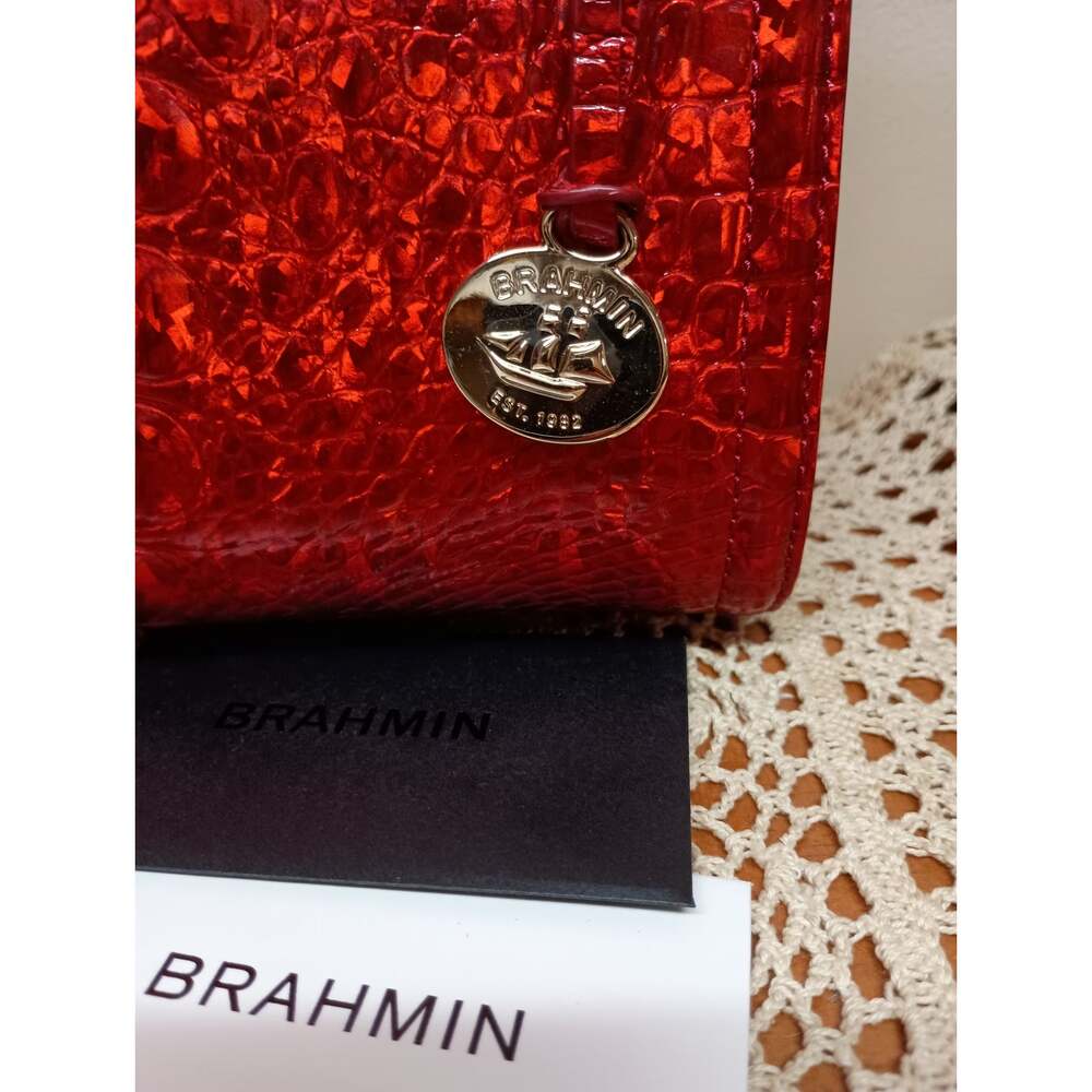 NWOT BRAHMIN RED OPAL CAMI SATCHEL GLIMMERING FIRE GLOW - Picture 3 of 10